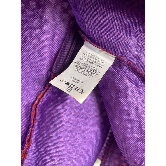 Cecilia Prado Orange Mesh Overlay Purple Mini Skirt, Size Small / Petite - Picture 5 of 12